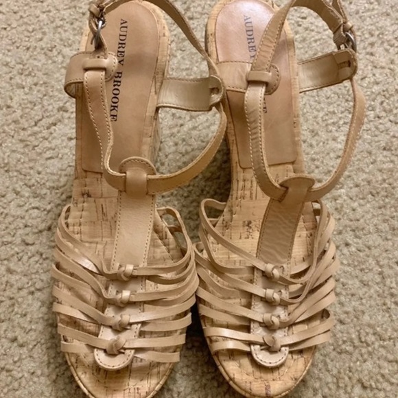 Womens Audrey Brooke Nude Wedges - Picture 3 of 5